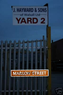 Marlow street in Walsall. Site of an earlier Marlow family premises.